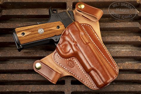 Milt sparks holsters - Apr 17, 2021 · Holster: Milt Sparks Axiom outside-the-waistband (MSRP: $235) If you’re aiming for a high-end pistol like the Agent 2, you want an equally durable and attractive holster to carry it in. Enter ... 